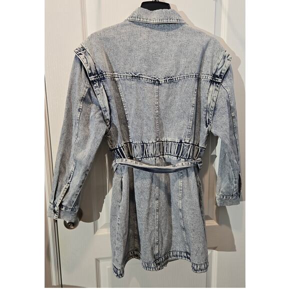 NWT denim dress convertible sleeves Culpos X INC  sz L - Picture 3 of 8